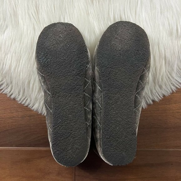 Tory Burch‎ Size 5 Taupe Gray Velvet Billy Quilted Slippers - Picture 9 of 10